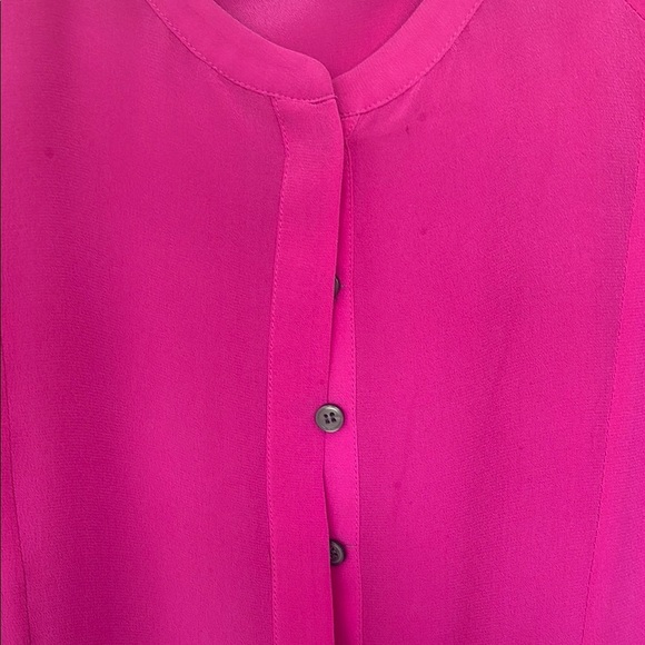 J. Crew Pink Silk Long Sleeve Pleated Blouse Large - Picture 2 of 5